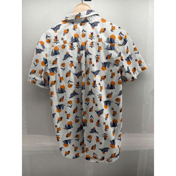 The North Face Men’s Baytrail Button Up Short Sleeve Shirt Mountain Print Large - Picture 3 of 9